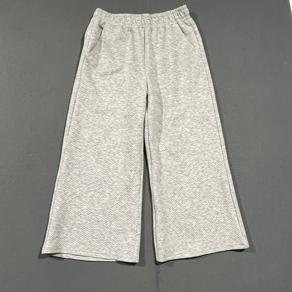 See and Be Seen Womens Gray Quilted Wide Leg Culotte Pants Size M P7123
